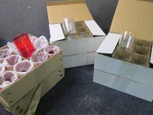 lot 257 image: 2 Boxes Each of Clear, Frosted, Red...