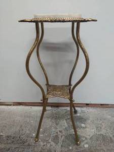 Marble top plant stand