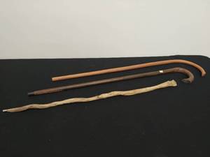 Two Canes And Old Homemade Walking Stick