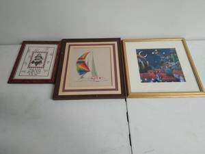 Three Framed Pieces Of Art