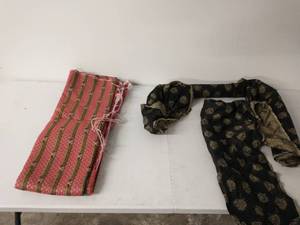 Two Sections Of Patterned Fabric