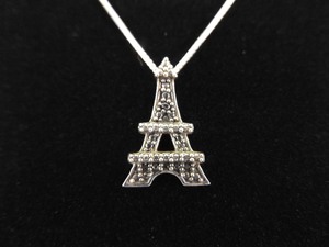 .925 Sterling Silver Art Nouveau Eiffel Tower Pendant Necklace