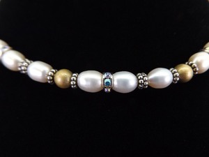 .925 Sterling Silver Genuine Pearl Choker Necklace