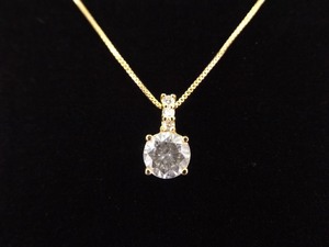 .925 Sterling Silver Cubic Zirconia Vermeil Pendant Necklace