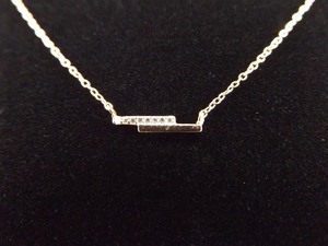 .925 Sterling Silver Diamond Accented Rose Gold Vermeil Bar Necklace