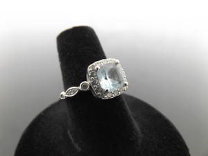 .925 Sterling Silver Topaz Crystal Ring Size 7