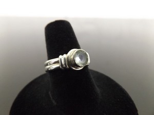 .925 Sterling Silver Faceted Topaz Solitaire Ring Size 7