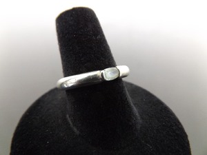 .925 Sterling Silver Oval Cut Topaz Ring Size 7.5
