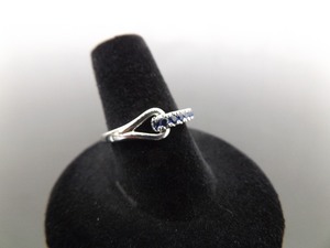 .925 Sterling Silver Sapphire Crystal Knot Ring Size 7
