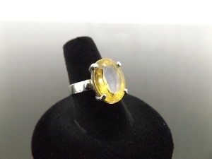 .925 Sterling Silver Oval Cut Citrine Ring Size 7