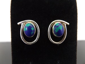 .925 Sterling Silver Howlite Post Earrings