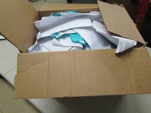 box full of printer paper ...