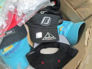 box of hats and other misc ...