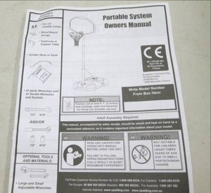 spalding portable basketball system...
