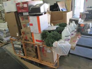 lot of unclaimed merchandise orange...