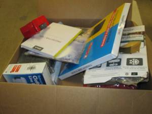 box of tableand phone cases , digit...