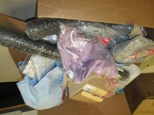box of netting, pot holders,straws,...