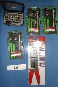 3 smartphone repair kits, 32 pc bit set, wire stripper kit