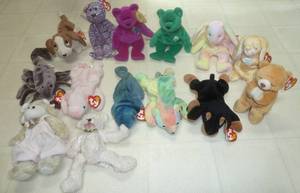 lot of 14 beanie babies