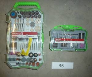 Dremel kits for cutting, sanding etc, may be missing some pieces