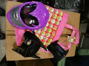 Large lot of girls and boys dress up masks, costumes, etc