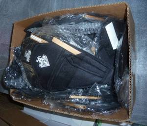 box of holsters for 7 speed squares, belt loop and belt clip on the backside