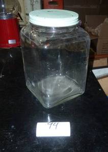 vintage gallon square jar good condition, no cracks or chips