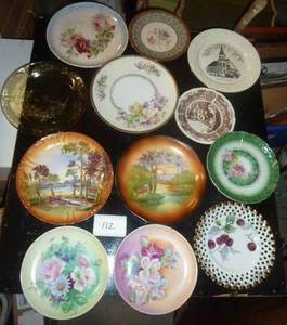 group of 12 collectible plates, including Dresden and Lefton