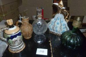 group of liquor decanters