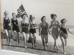Vintage Swim Party Framed Picture.