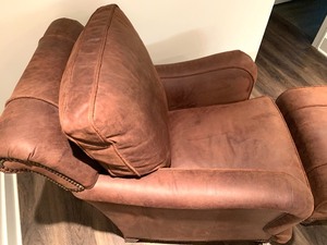 Leather Chair and Ottoman - Chazin Interiors