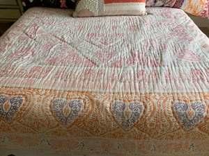 Queen Bed Cover & Coordinating Decorative Throw Pillows (Anthrolopologie)