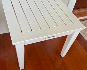Pottery Barn Small White Wood Side Table