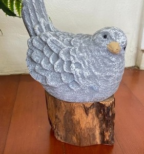 Beautiful Clay Pot w Faux Fern & Ceramic Bird Decor