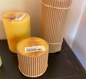3 Decorative Antigua Candles & 3 Battery Flicker Candles