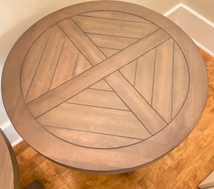 Pair Wood Circular Side Tables