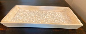 2 Decorative Rope Weights w Wood Tray