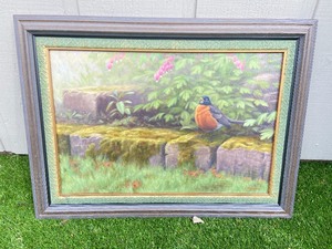 The Old Garden Robin Painting by Jim Ratacak 2003