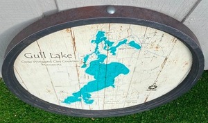 Artwork Featuring Gull Lake- Circular Metal & Wood