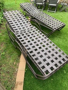 4 Black Adjustable Lounge Chairs