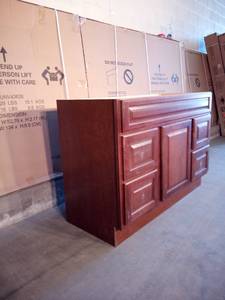 Hampton 48 in. W x 21 in. D x 33.5 in. H Bathroom Vanity Cabinet Only in Cognac