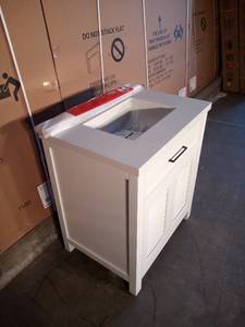 Marksfield 30 in. W x 22 in. D Bath Vanity in White with Cultured Stone Vanity Top in White with White Basin