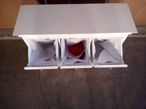 Hampton Harbor 37 in. Triple Tilt-Out Hamper in White