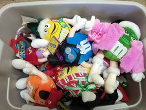 lot 194 image: Large Bin Full of M&M Plushies