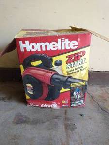 lot 262 image: Homelite Zip Start Vac Attack and Gas can