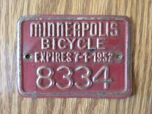 lot 277 image: Metal Bicycle License Plate