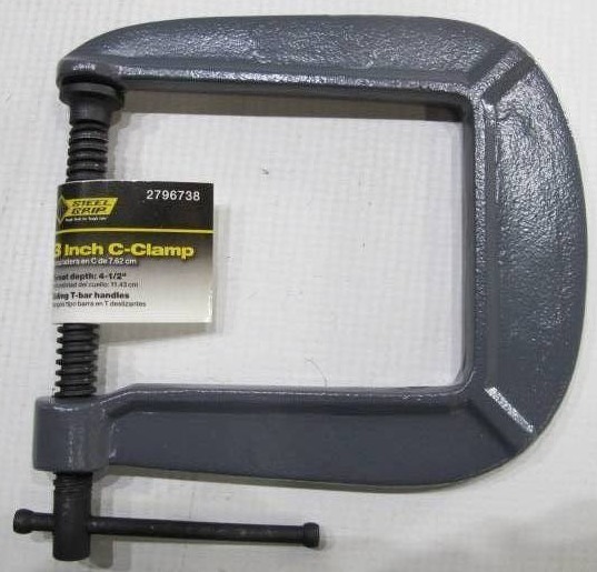 lot 504 image: 4-Pack Steel Grip 3 Inch C-Clamps