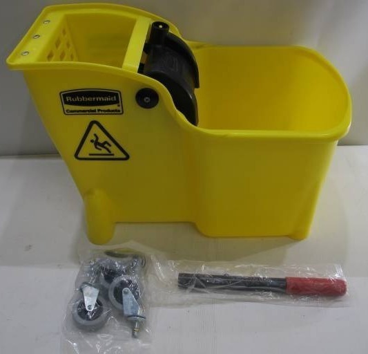 lot 512 image: Rubbermaid 31 Quart Commercial Tandem Mop Bucket with Wringer