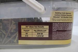 lot 554 image: GRK Fasteners (990-Piece) 9 x 2 in. Star Drive Countersinking Bugle Head R4 Multi-Purpose Screw Extended Contractor Pack