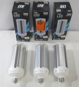 lot 559 image: 3-Pack Feit Electric 300-Watt Equivalent Corn Cob LED High Lumen 5000K HID Utility LED Light Bulb